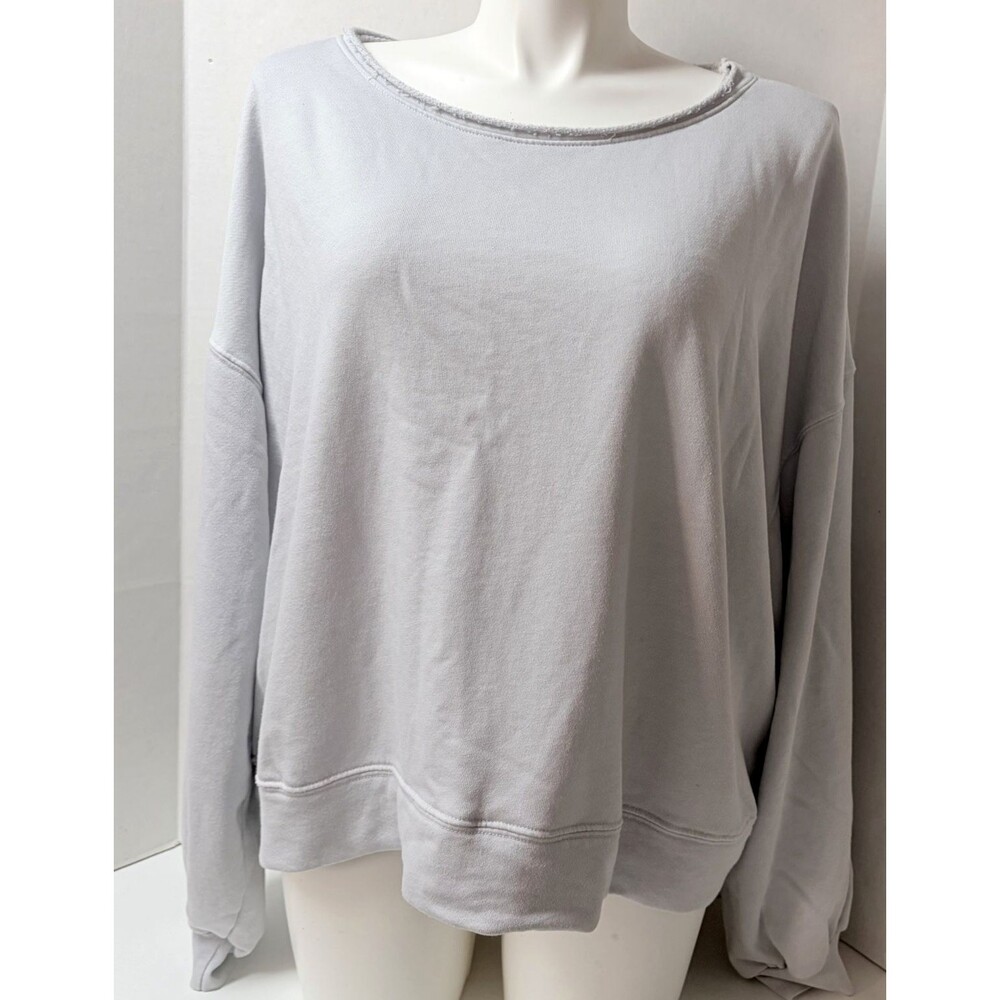 Treasure & Bond Womens Blue French Terry BoatNeck Pullover Sweatshirt Size 2X